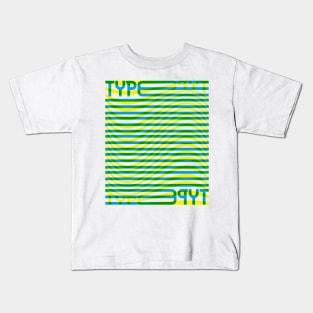 Type Wave (Blue Yellow Green) Kids T-Shirt